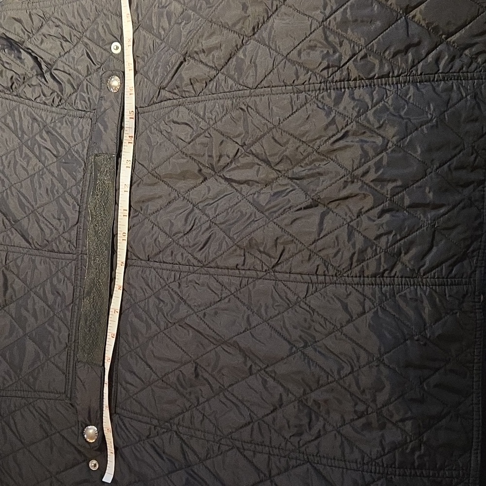 Lauren Ralph Lauren Black Quilted Long Jacket with Purple Lined Hood. 1X - Picture 12 of 16